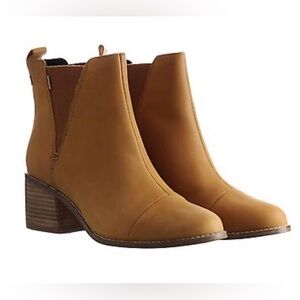 Tom’s Esme Slip-On Brown Smooth Leather Womens Boots Tan Brown 10